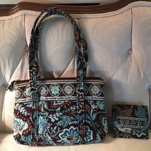 Vera Bradley tote and matching wallet.