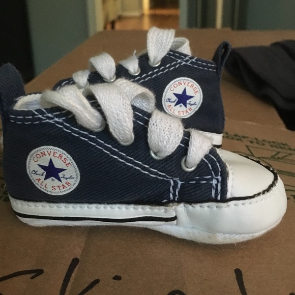 Baby boy converse blue shoes size 1