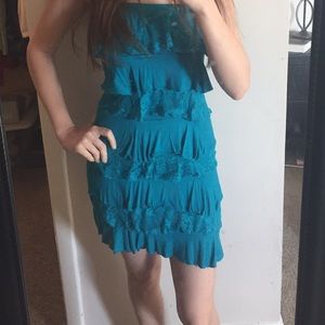 Turquoise blue sleeveless dress