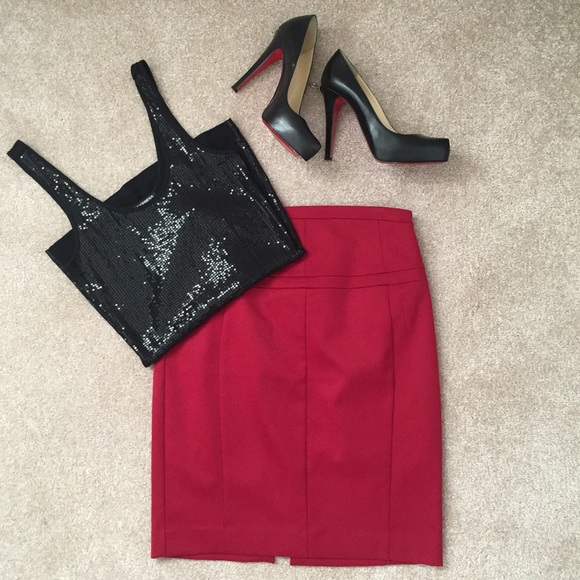 Express "Sexy Basic" Sequin tank top-Small-Black