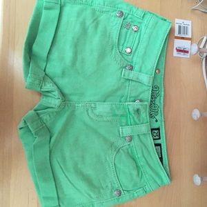 Green Miss Me shorts