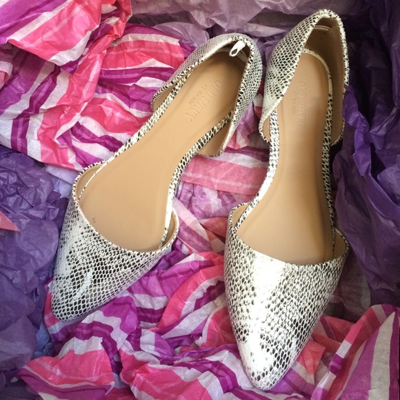 Faux Snakeskin Flats