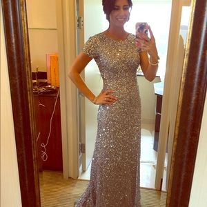 Adrianna Papell Cap Sleeve Bridesmaid Gown