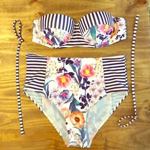 High waisted bikini with removable straps