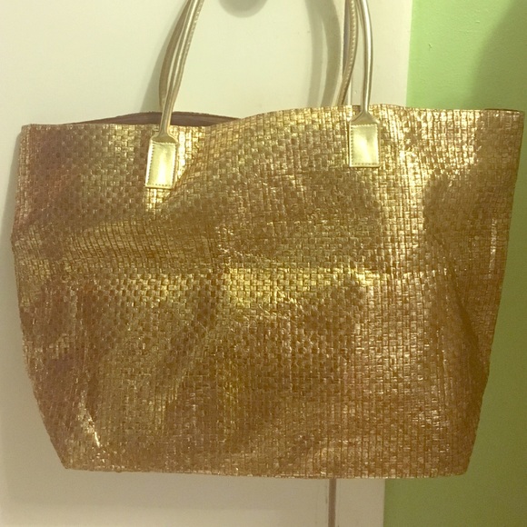 Gold Beach Bag/ Tote