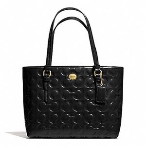 Black embossed Payton Coach tote