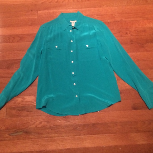 100% silk J.Crew button down.