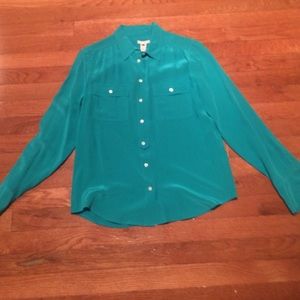 100% silk J.Crew button down.