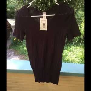 Hanro of Switzerland black ribbed top NWT, size XS