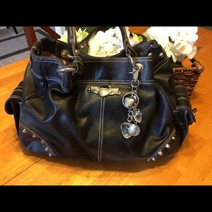 Black leather Kathy Van Zeeland purse