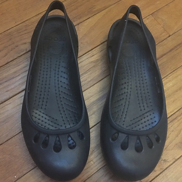 Croc black summer flats