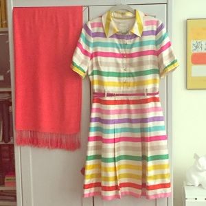 Kate Spade Candy Striped Silk Shirt Dress