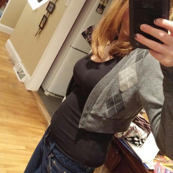 Preppy gray cardigan