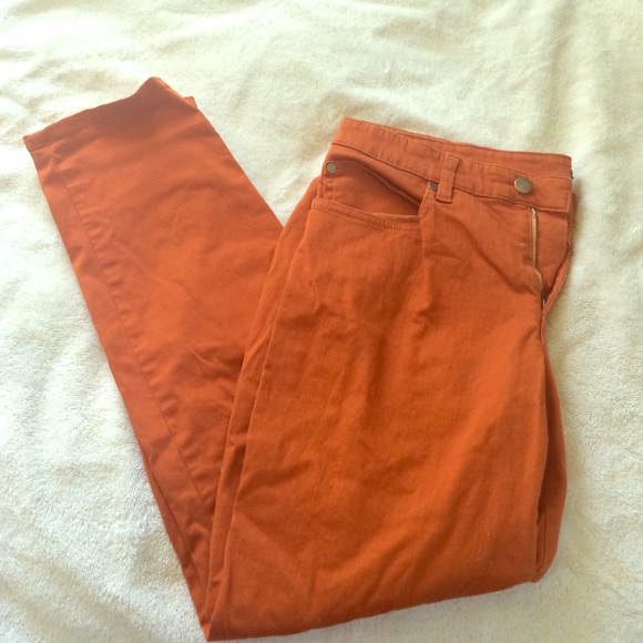 Eileen Fisher pumpkin colored skinny pants