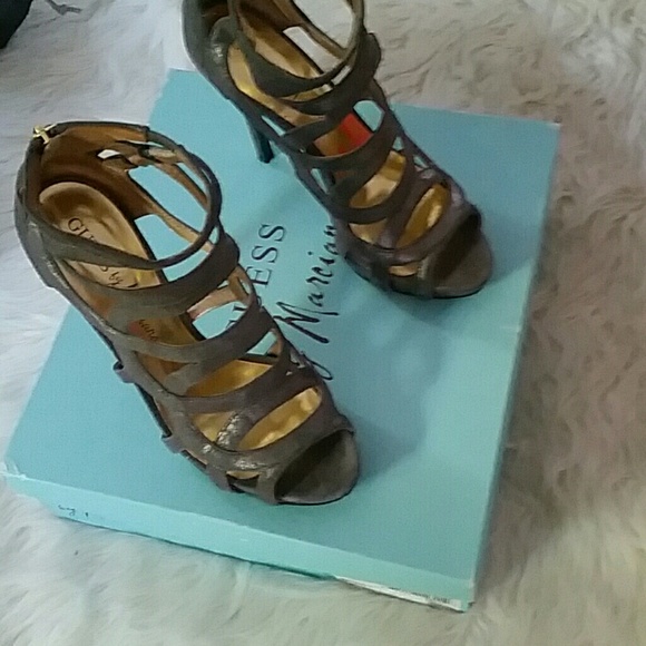 Guess by Marciano bronze leather heels