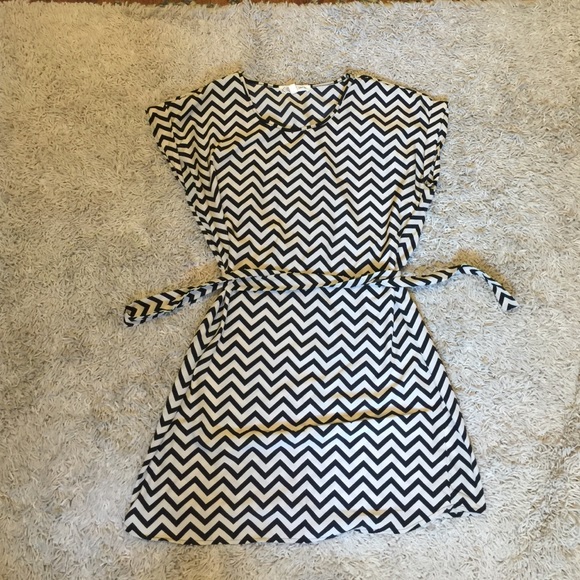Pink Rose chevron dress