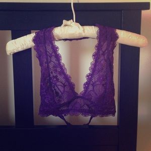 Purple lace bra from Free People