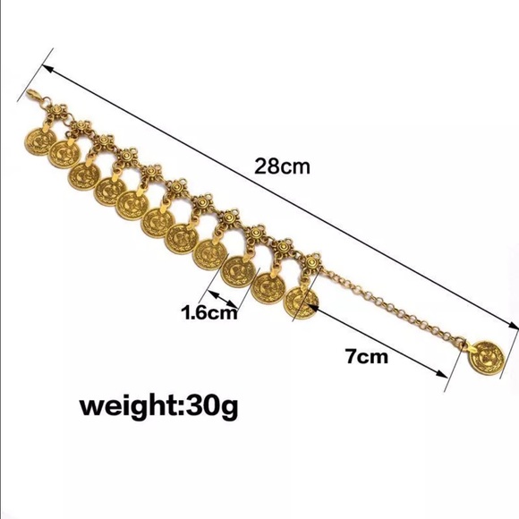 ❗️Last 1❗️Bohemian Gypsy Gold Coin Anklet Bracelet - Picture 3 of 4