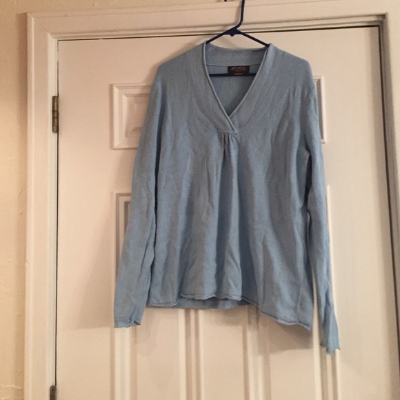 Light blue v-neck sweater