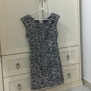 Floral dress, black and white