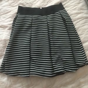 Black and white striped skirt