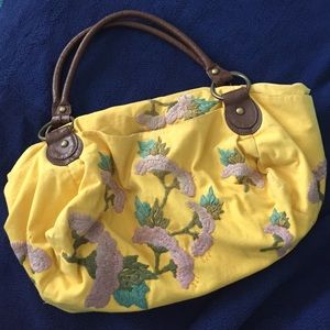 Anthropologie Nest Purse / Weekender embroidered
