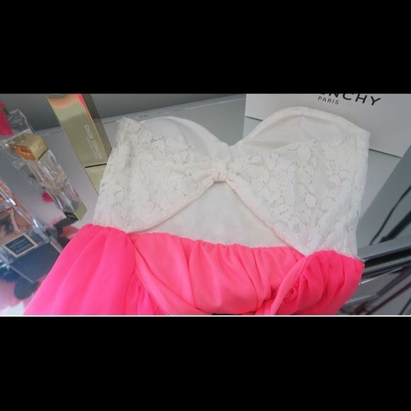 Windsor Neon Hot Pink Summer Dress Strapless Knit - Picture 2 of 4