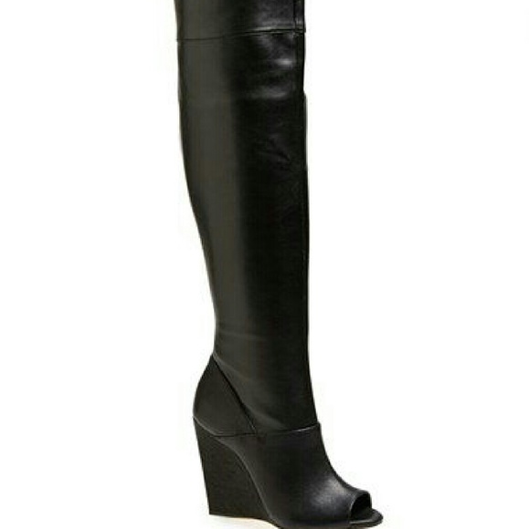 ISO Wedge Peep Toe Boots ( Size 10 or 11)