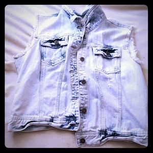 Mudd Distressed Bleached Denim Vest