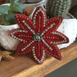 Anthropologie flower sparkle hair clip