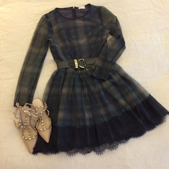 PRICE DROP!! RED VALENTINO Green&Black Plaid Dress