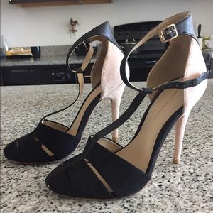 Zara two-tone t-strap sandals