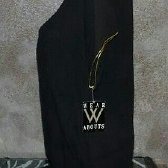 WEAR ABOUTS SMALL BLACK GOLD TRIM SWIM COVER UP - Picture 3 of 4