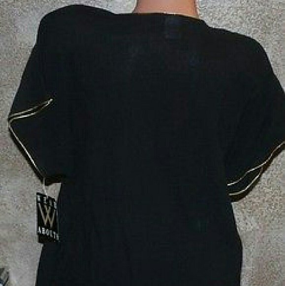 WEAR ABOUTS SMALL BLACK GOLD TRIM SWIM COVER UP - Picture 4 of 4