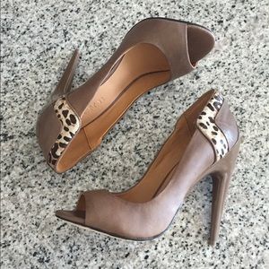 L.A.M.B. peep toe pumps.