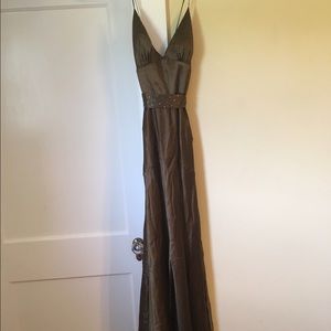 Bcbg bronze/olive prom dress