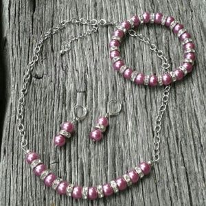 Necklace,  bracelet and earring set