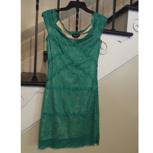 Green Lace Bebe Cocktail Dress