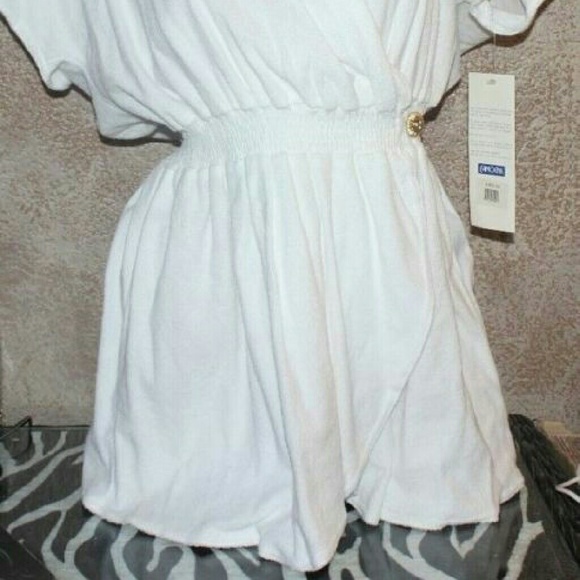 SOLID WHITE ROBE STLYE COVER UP X-LARGE NEW - Picture 2 of 4