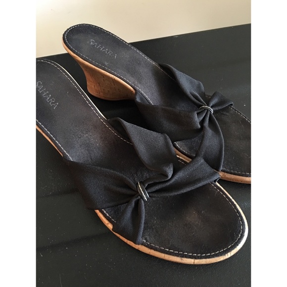 FINAL MARKDOWN!! Black Low Heeled Wedges