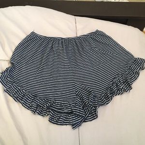 Navy and White Striped Brandy Melville Shorts