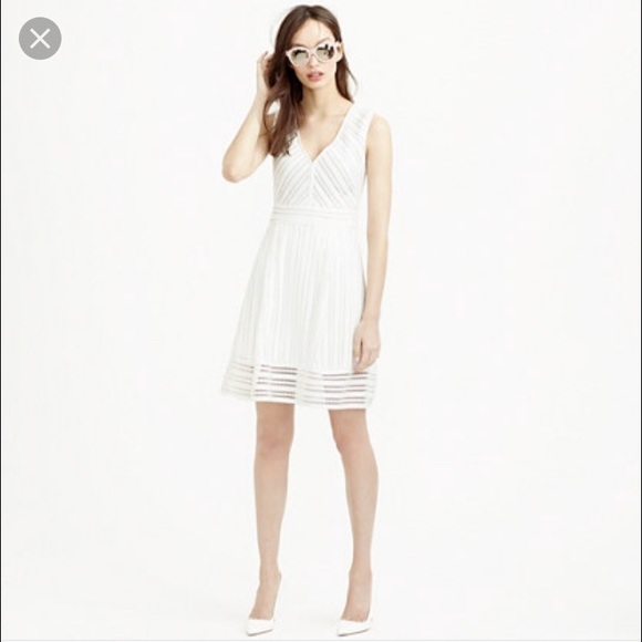 J Crew Striped Eyelet Dress Size 00 NWT