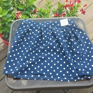Navy pokadot skirt, zipper back