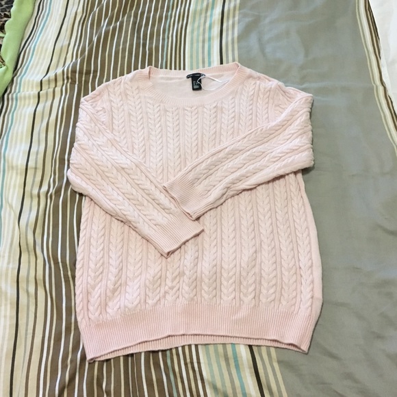 Pink cable knit sweater