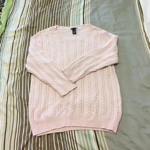 Pink cable knit sweater
