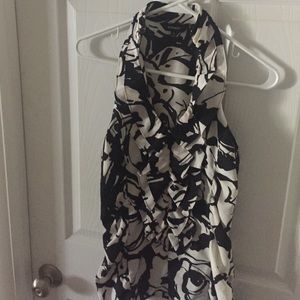 Black and white dress blouse