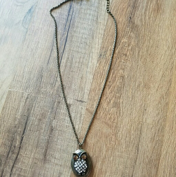 Short brown owl locket