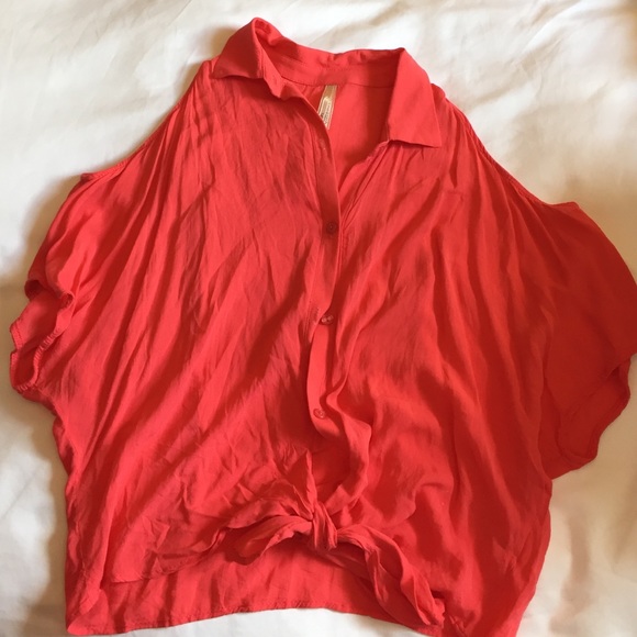 Coral Button Down