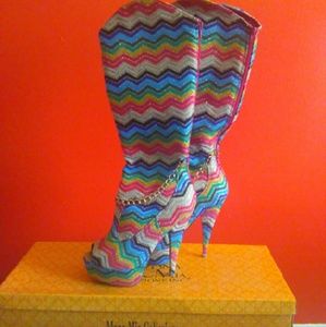 Open toe mid calf boot..