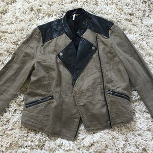 Free People Vegan Pieced Leather Jacket